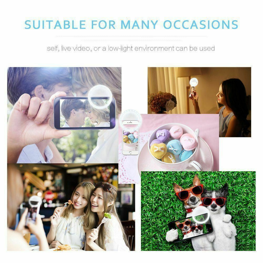 Portable Selfie LED Light Ring Fill Camera Flash for Mobile Phone Universal Ipad