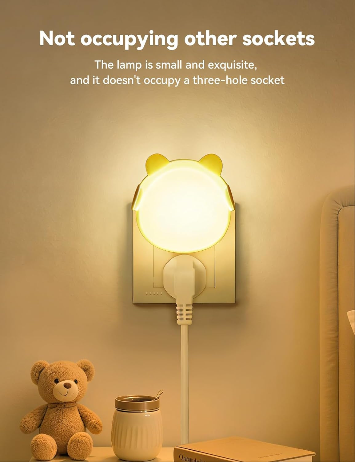 2-Pack Night Lights Plug into Wall Auto Dusk to Dawn Sensor LED Lights, Cute Nightlight for Girls Bedroom, Bathroom, Hallway, Kitchen, Stairway, Toilet, New Home Decor