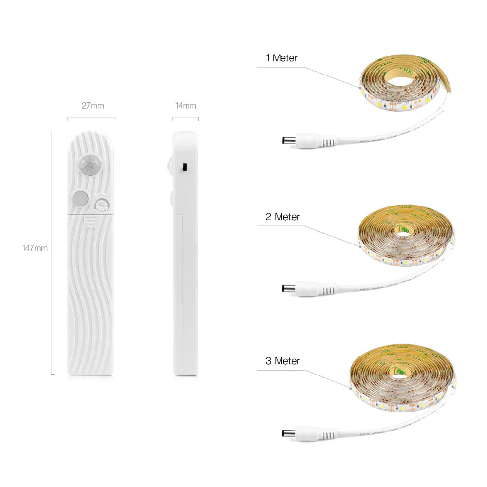 LED under Cabinet Light LED Strip Led Lamp with Wireless PIR Motion Sensor USB Port Light Kitchen Stairs Wardrobe Bed Side Light