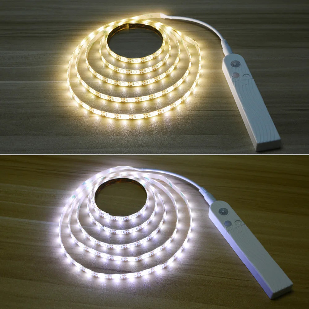 LED under Cabinet Light LED Strip Led Lamp with Wireless PIR Motion Sensor USB Port Light Kitchen Stairs Wardrobe Bed Side Light
