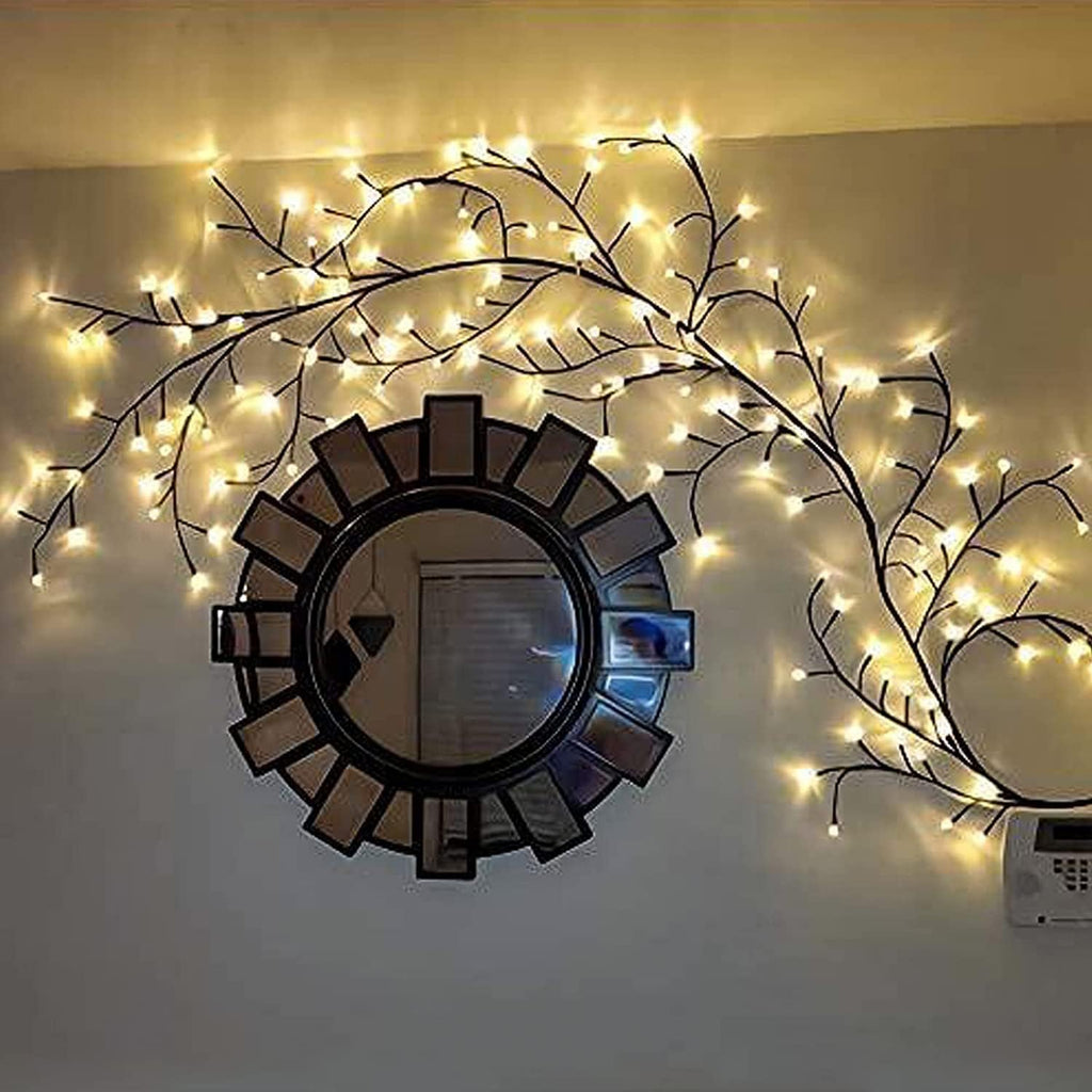 Enchanted Willow Vine 9.5FT, 160 Leds Vines for Room Decor with Remote, Vine Lights for Wall Home Decorations with 20 Clips & Tapes, Plug In, 1 PC