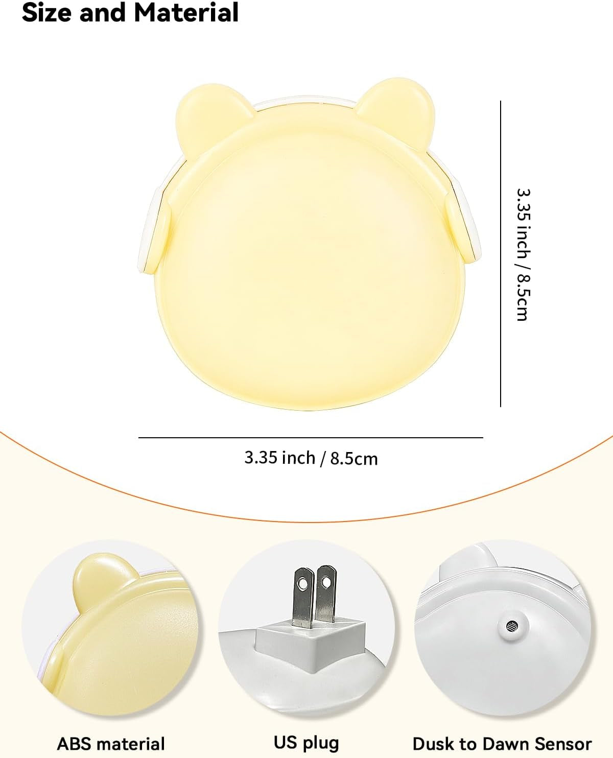 2-Pack Night Lights Plug into Wall Auto Dusk to Dawn Sensor LED Lights, Cute Nightlight for Girls Bedroom, Bathroom, Hallway, Kitchen, Stairway, Toilet, New Home Decor