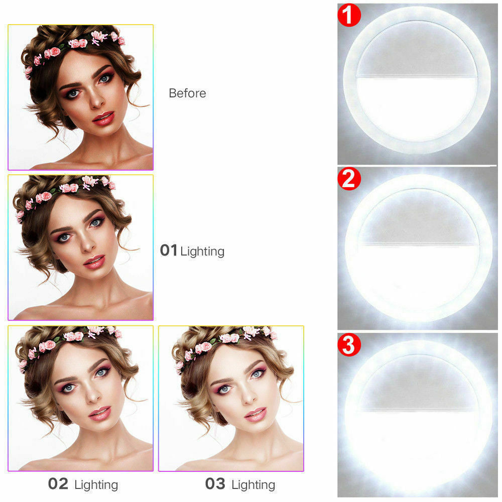 Portable Selfie LED Light Ring Fill Camera Flash for Mobile Phone Universal Ipad