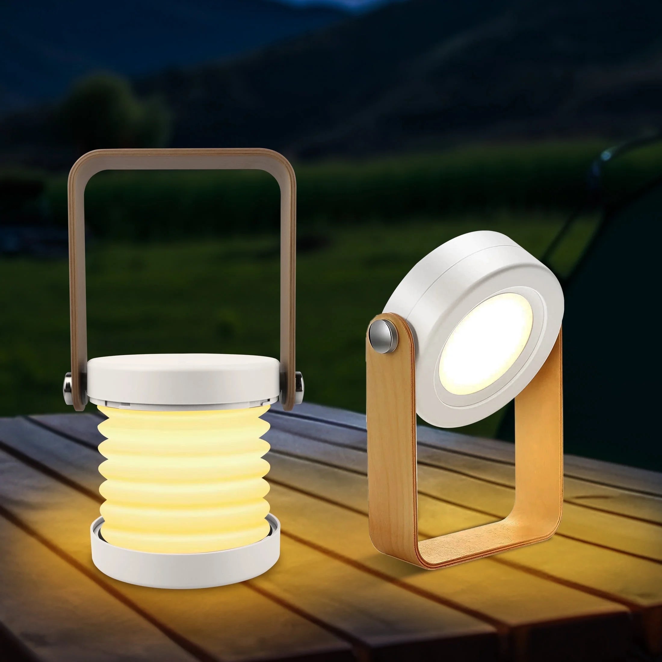Rechargeable LED Reading Light, Portable Folding Lantern Lamp, Dimmable Touch Night Light for Camping