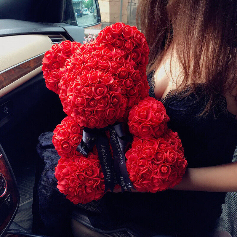 Wedding Teddy Rose Bear with Box ＆ Led Light for Girlfriend Valentines Gifts USA