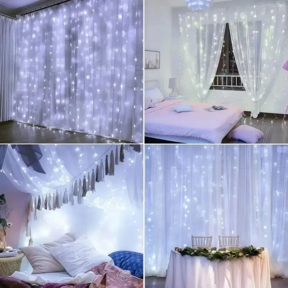 LED Curtain String Lights USB 3/6M Fairy Light Christmas Garland Holiday Led Light Wedding Party Home Bedroom Decoration