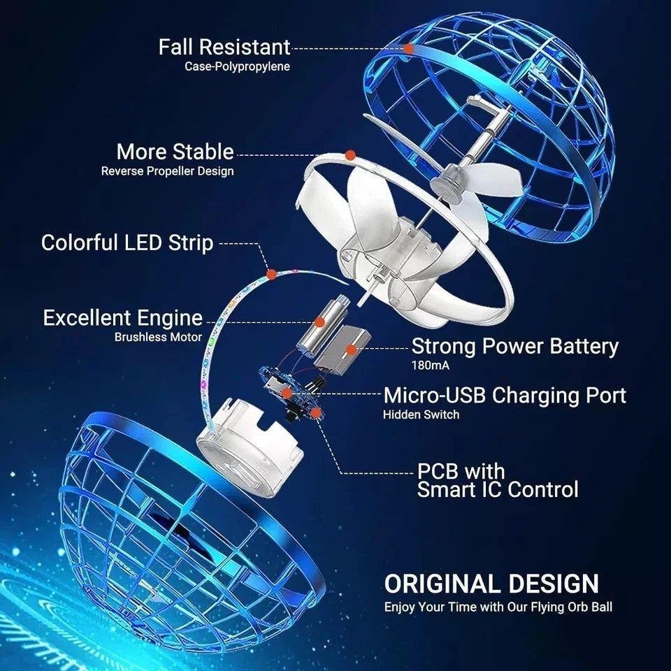 2025 Galaxy Ball Flying Orb Ball Toys LED Light Spinner Cosmic Ball