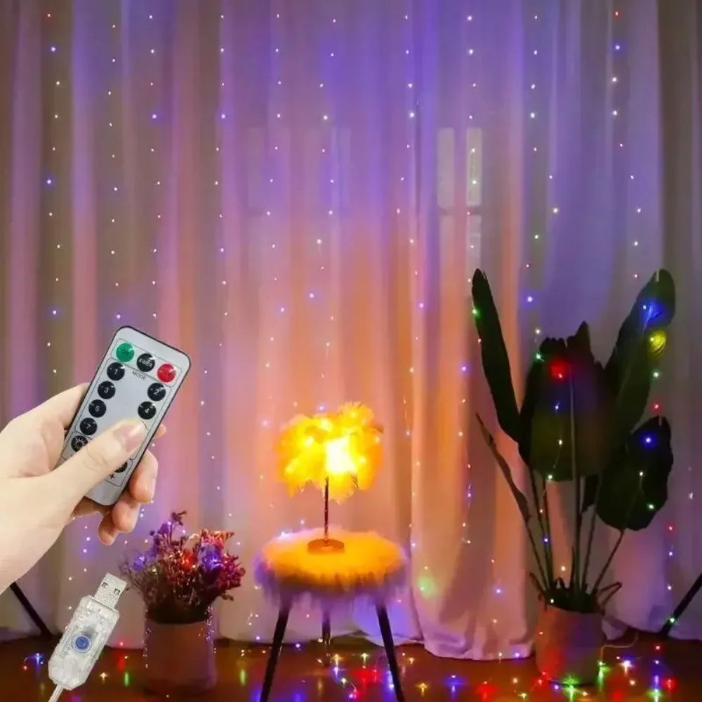 LED Curtain String Lights USB 3/6M Fairy Light Christmas Garland Holiday Led Light Wedding Party Home Bedroom Decoration